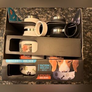 Asobu dog bowl vacuum bottle set of two white black 1L 33oz each